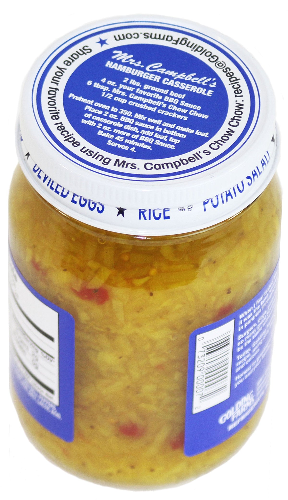 GOLDING FARMS Mrs. Campbell's Chow Chow two-pack jars in gifting setup.