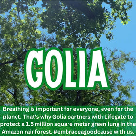 Golia gluten-free and sugar-free label on pack.