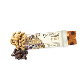 GoMacro MacroBar Mini close-up highlights creamy peanut butter texture.