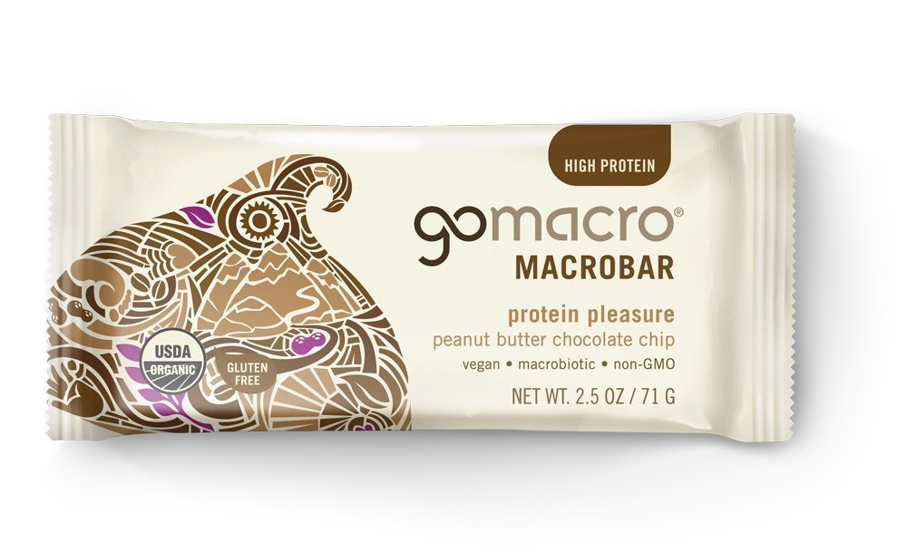 GoMacro MacroBar Organic Peanut Butter Chocolate Chip bar for on-the-go energy and plant-based protein