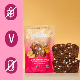 GoNanas baked cinnamon roll banana bread slice comes with a warm aroma.