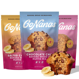 GoNanas Original banana bread mix bag - gluten-free batter ready for muffins or loaf.