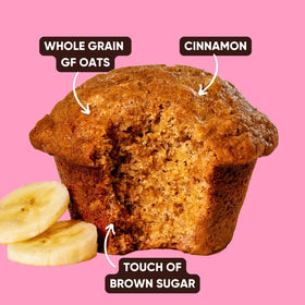 GoNanas muffins on a tray - fresh batter baked into fluffy gluten-free bites.