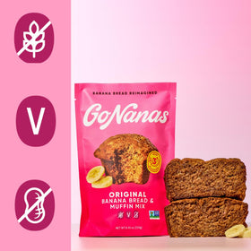 GoNanas finished banana bread slices for gluten-free snacking