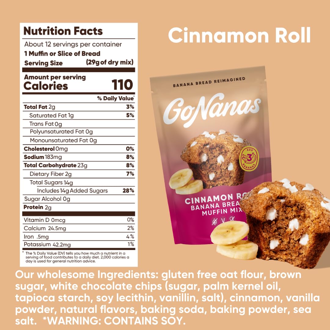 GoNanas Cinnamon Roll Banana Bread Mix dry ingredients ready to whisk into batter.