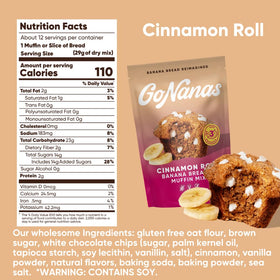 GoNanas Cinnamon Roll Banana Bread Mix dry ingredients ready to whisk into batter.
