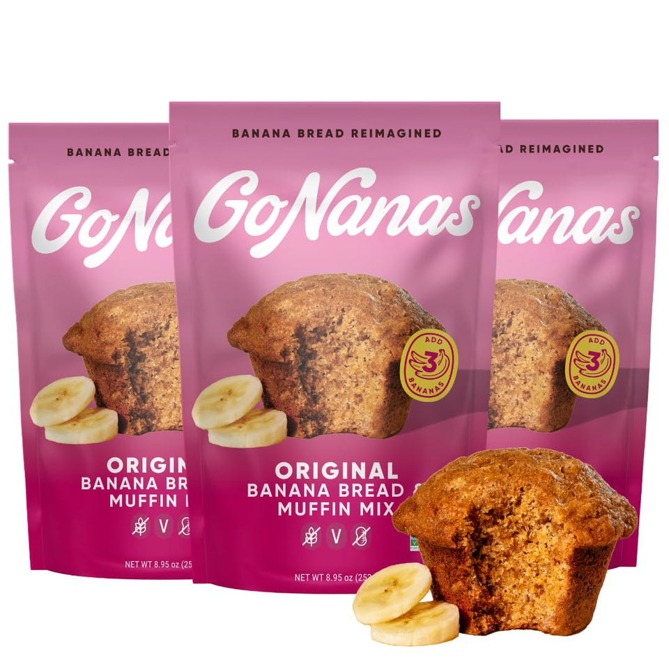 GoNanas Original Oat Flour Banana Bread Mix box ready for quick plant-based baking