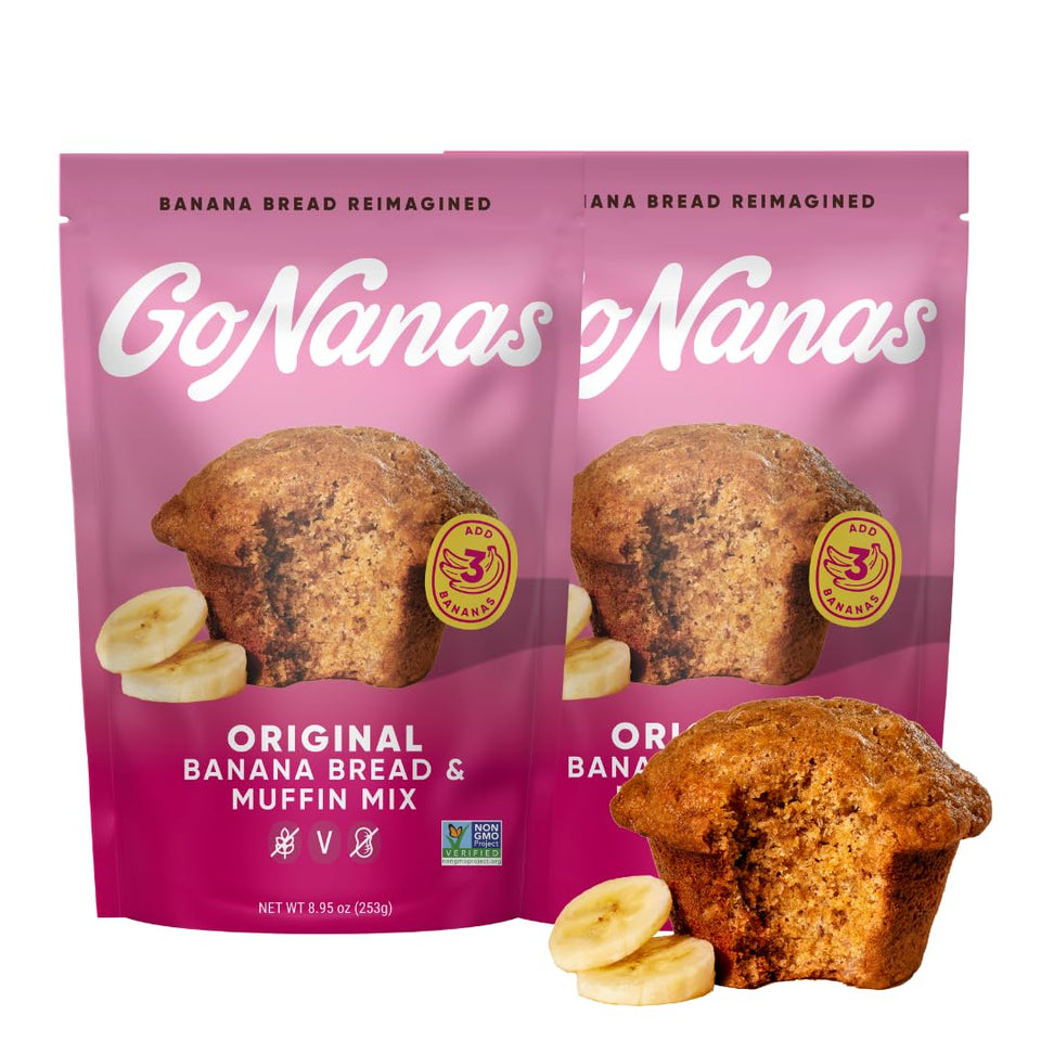 GoNanas Original Oat Flour Banana Bread Mix pack ready to bake a tasty plant-based treat