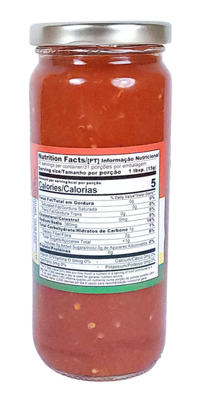 Gonsalves Azorean Style Hot Chopped Peppers jar closeup highlights versatility in recipes.