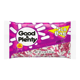 Close-up of Good & Plenty licorice showing a chewy texture.