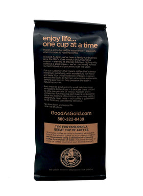Good As Gold 12-ounce coffee bag ideal for everyday brewing.