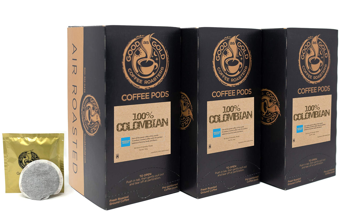 Good As Gold coffee pods 3-pack with 54 pods for consistent flavor.