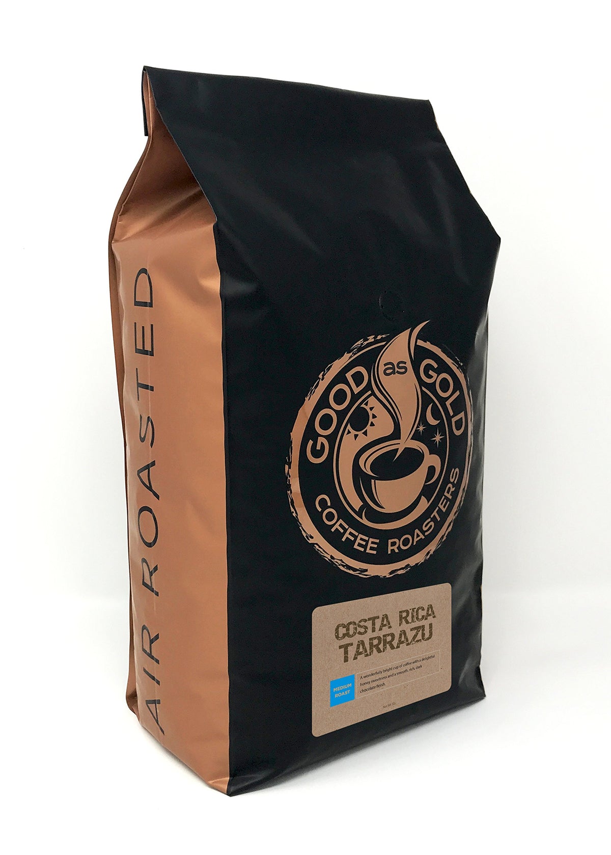 Good As Gold Costa Rica Tarrazu coffee bag for home brewing.