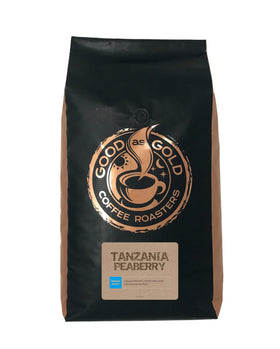 Good As Gold peaberry coffee beans closeup highlighting vibrant aroma
