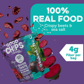 Single-serve 1 oz Good Chips beet chips bag ready for on-the-go snacking