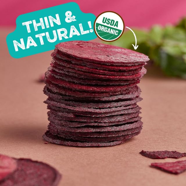 Good Chips organic beet slices highlight natural color and sweetness