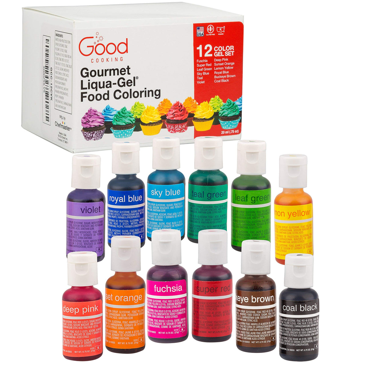 Good Cooking Liqua-Gel coal black bottle pour for fondant and frosting