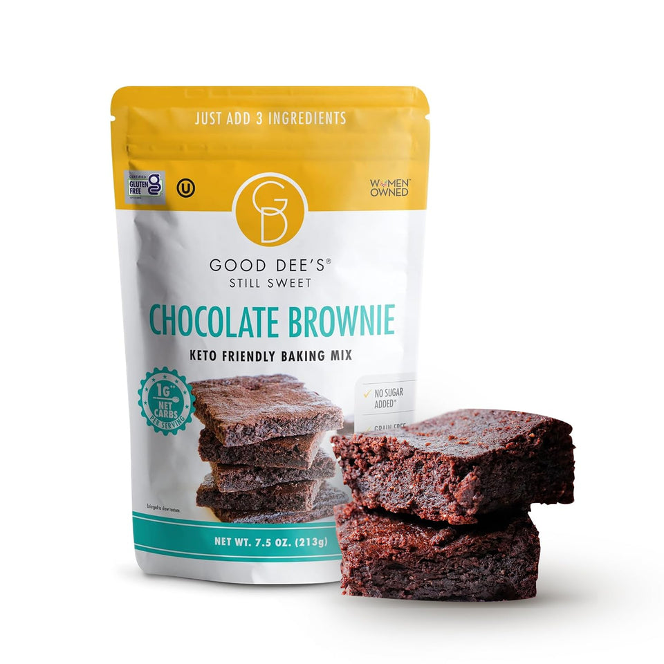Good Dee's Chocolate Brownie Mix pack shot, ideal for quick keto-friendly treats.