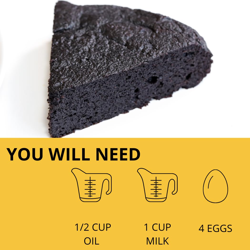 Cocoa powder-dusted batter before bake, Good Dee's Devil's Food Cake promises a moist fudgy slice.