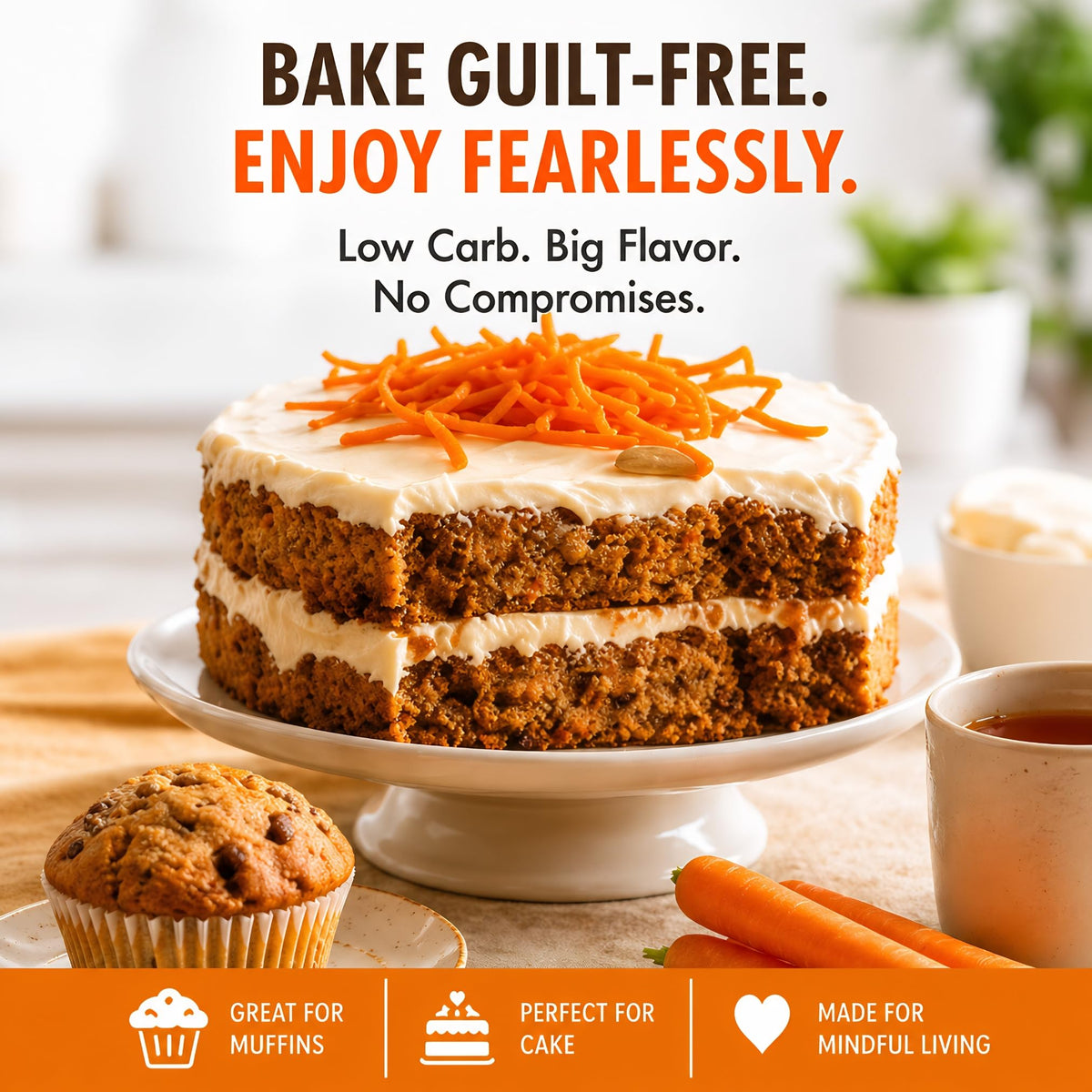 Label showing gluten-free and dairy-free benefits on Good Dees mix.