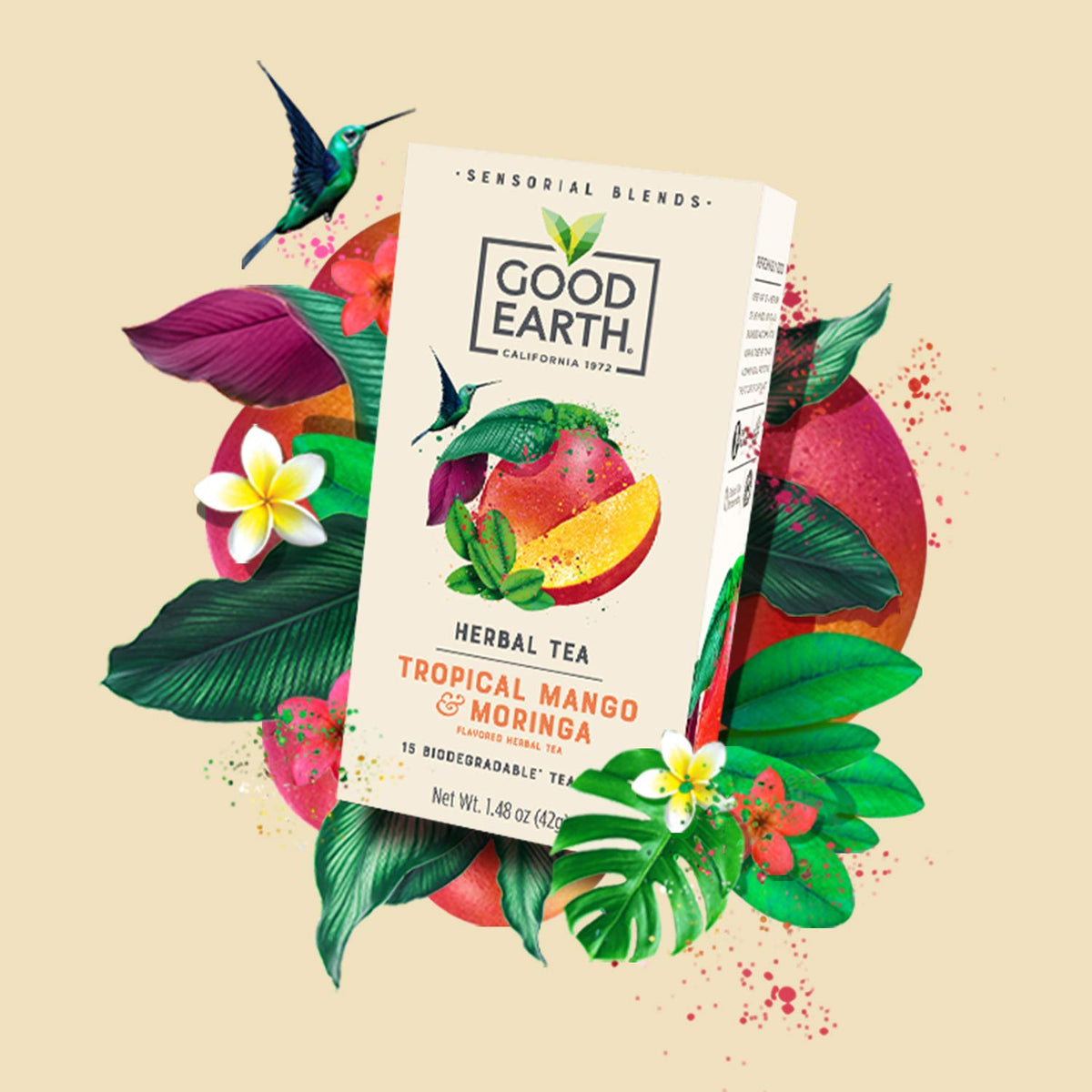 Good Earth Sensorial Blend brew cup highlights tropical notes and aroma.
