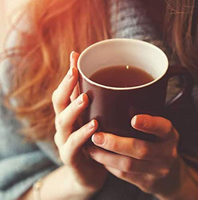 Good Earth Tea Co. Caffeine-free herbal tea label on packaging