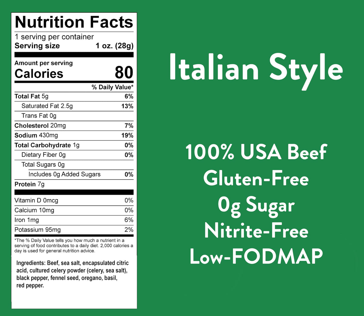 Good Fod Foods Meat Stick Jalapeno Lime flavor, spicy kick.