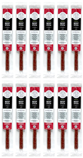 Good Fod Foods Original Meat Sticks pack, convenient twelve-pack for on-the-go snacking.