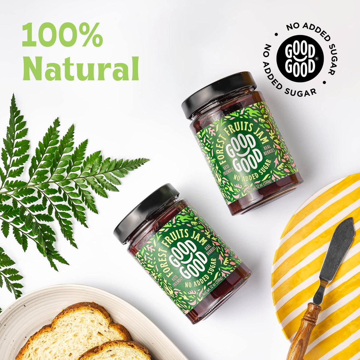 Good Good Forest Fruit Jam spread on toast with rich fruit flavor