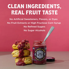 Good Good Raspberry Spread Danish glazed pastry with vibrant berry layer.