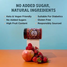 GOOD GOOD Special Reserve Five Fruits jar closeup highlights rich texture ideal for yogurt.