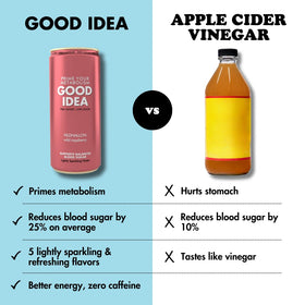 Good Idea Sparkling Water can array, perfect for pairing with meals