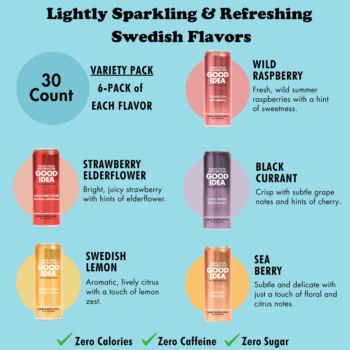 Good Idea Sparkling Water Strawberry Elderflower bottle captures juicy aroma with elderflower hints