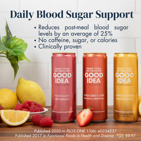 Good Idea Sparkling Water Swedish Lemon can, supports balanced energy after meals