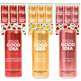 Good Idea Sparkling Water Wild Raspberry can, metabolism-friendly refreshment for meals
