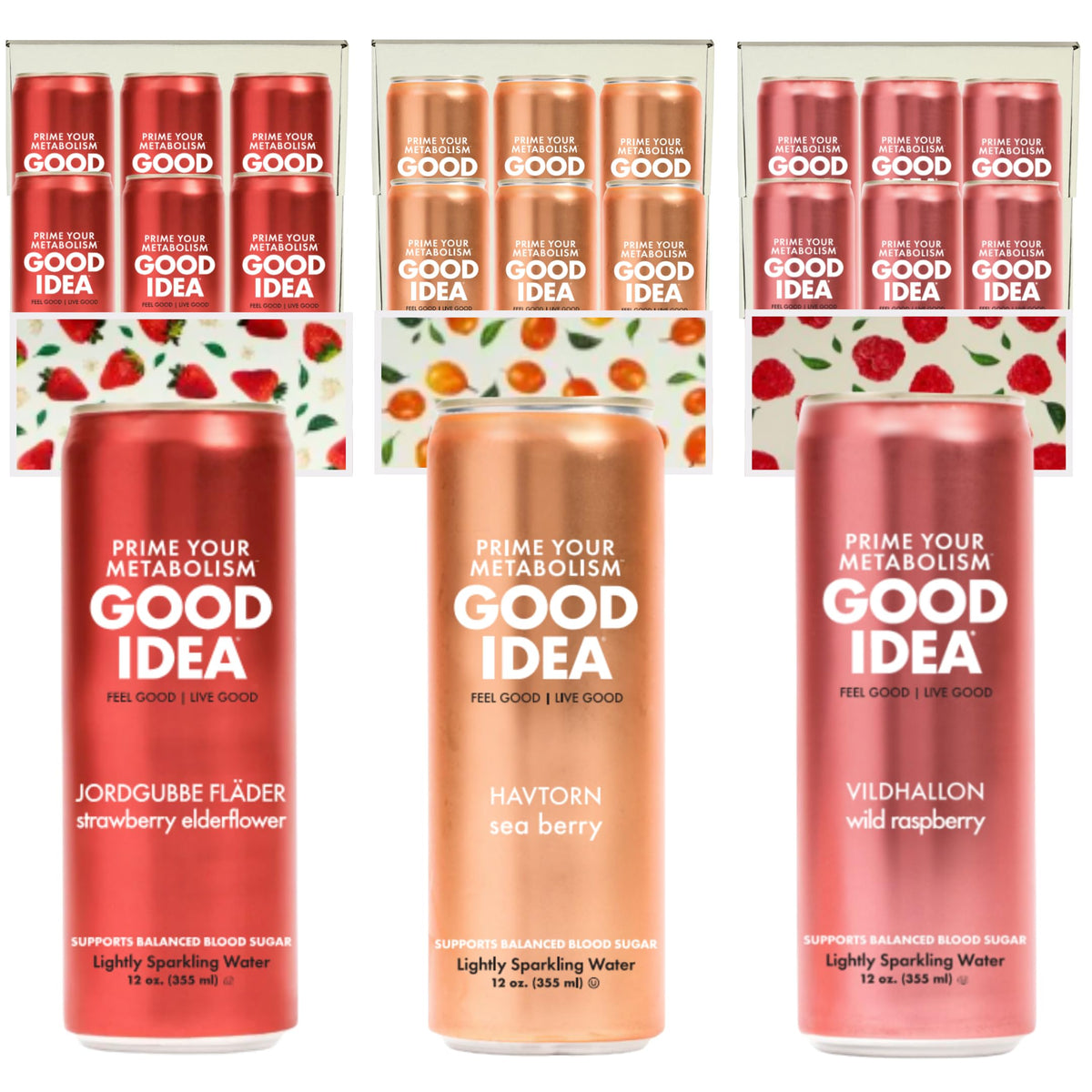 Good Idea Sparkling Water Wild Raspberry can, zero sugar and caffeine-free refreshment.
