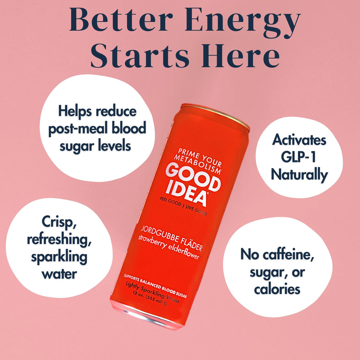 Good Idea Sparkling Water Wild Raspberry glass pour, perfect for a quick, sugar-free sip.