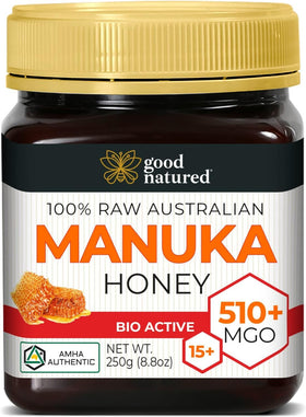 Good Natured Manuka Honey 510+ bottle supports daily wellness and natural energy
