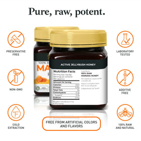 Good Natured Manuka honey jar close-up