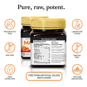 Good Natured Manuka Honey amber jar with lab-tested potency for potential wound care support