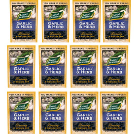 Good Seasons Garlic & Herb Dressing packet front for quick, flavorful salads.