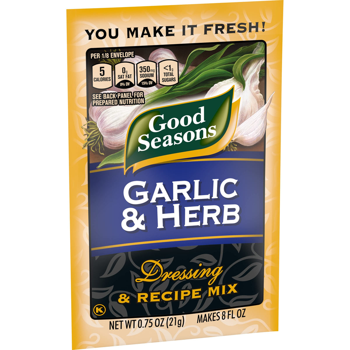 Good Seasons Garlic & Herb mix featured in a tidy kitchen