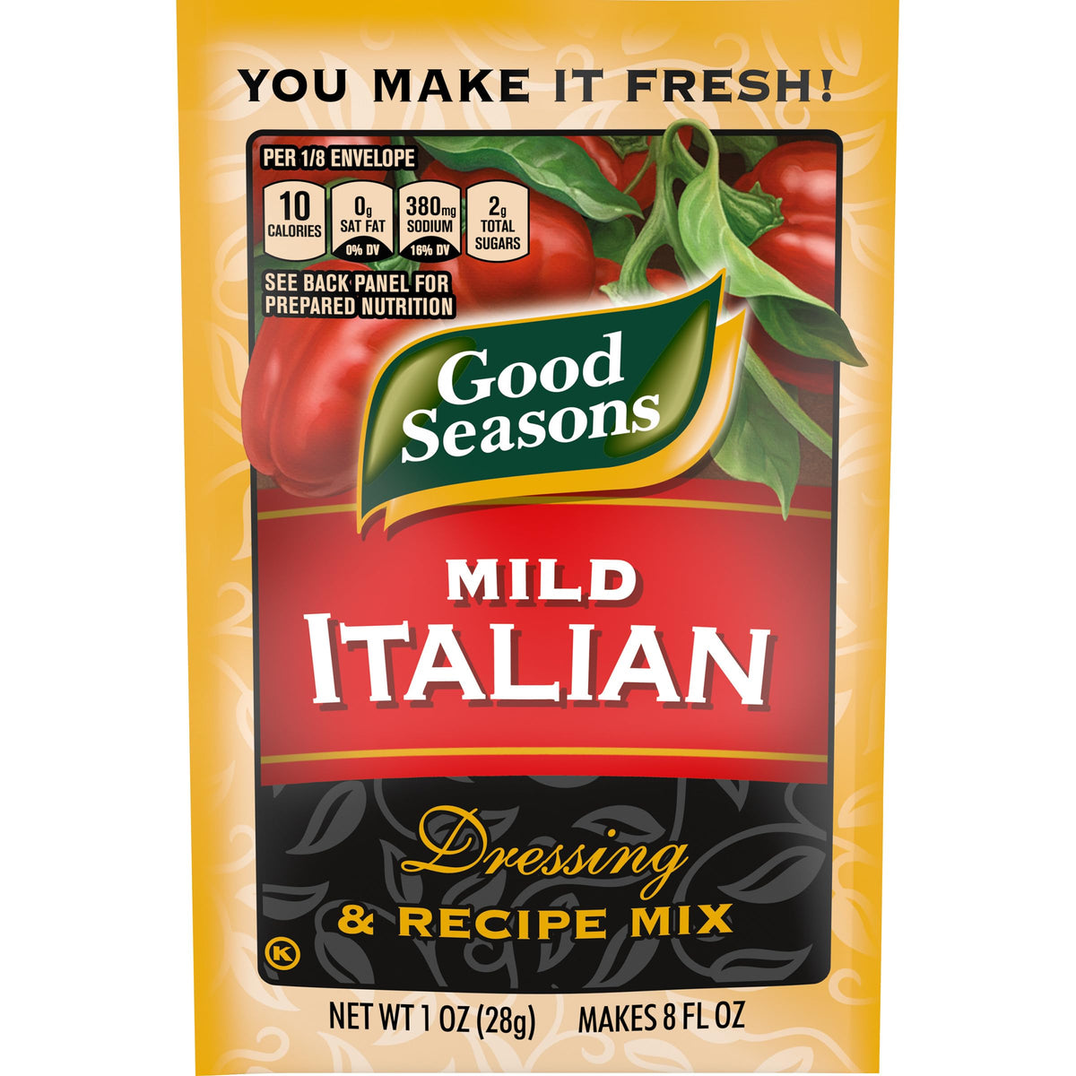Good Seasons Mild Italian packets shown for quick dressings (24-pack).