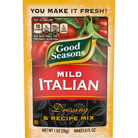Good Seasons Mild Italian packets shown for quick dressings (24-pack).