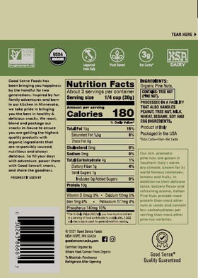 Good Sense Organic Italian Pine Nuts closeup emphasizes buttery texture ideal for pestos