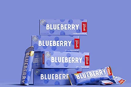 good! Snacks Blueberry Protein Bar back panel with kosher symbol.