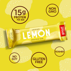 good! Snacks Lemon Protein Bar inside reveals a soft center and plant based protein
