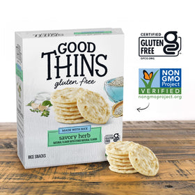 GFCO gluten-free certification seal on Good Thins box for dietary clarity