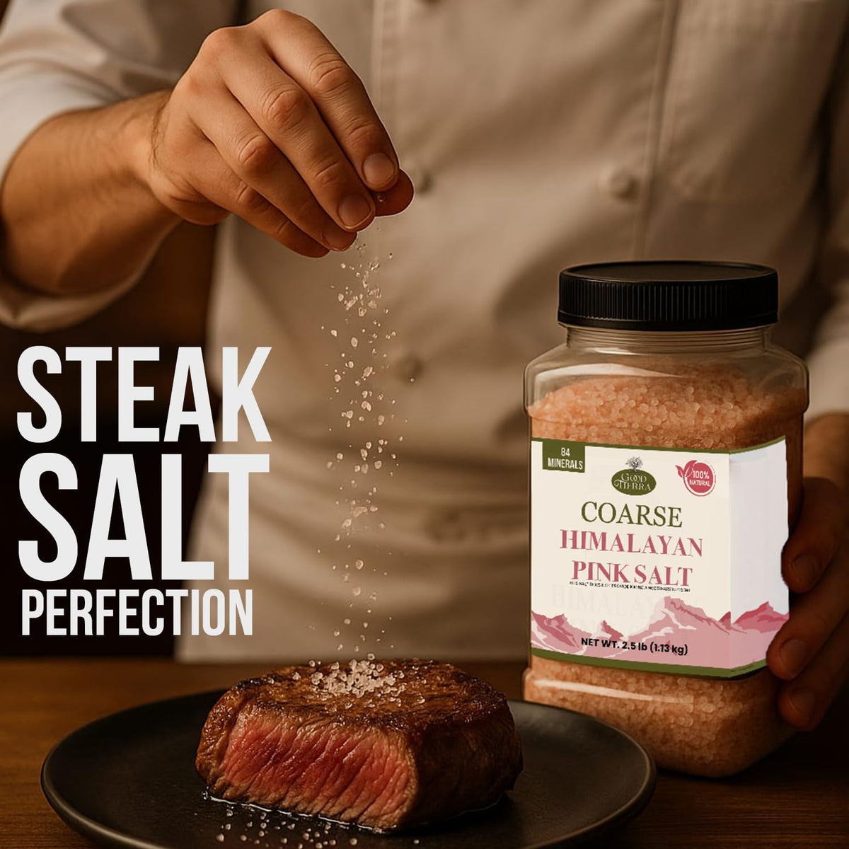 Good Tierra Himalayan pink salt bath salt for a soothing, relaxing soak