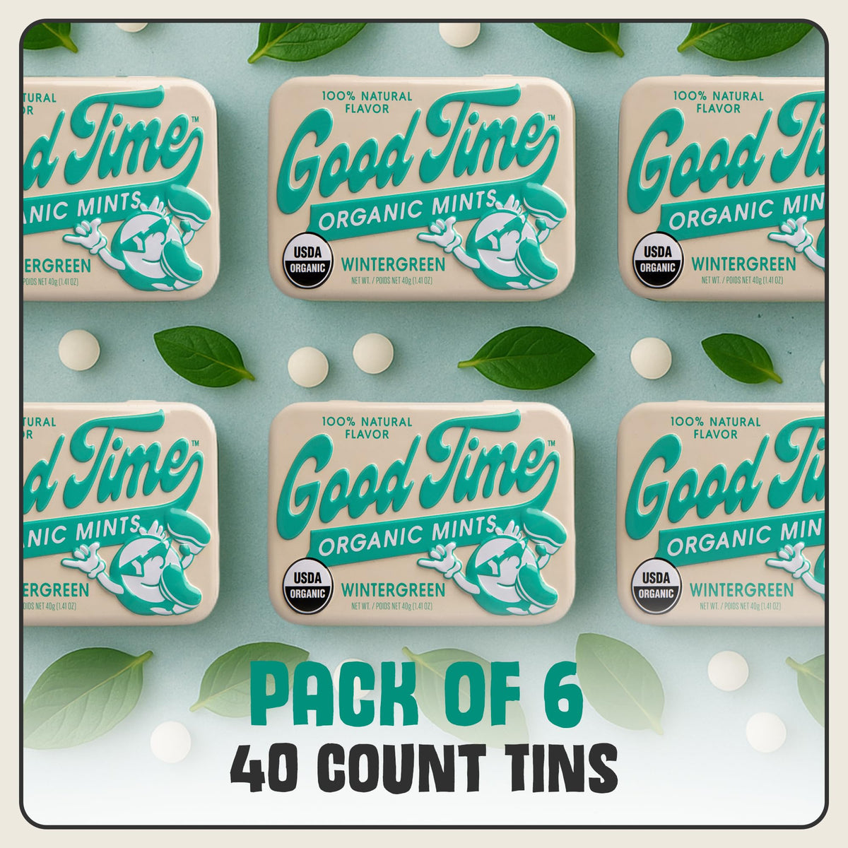 Good Time Organic Mints Wintergreen kosher symbol reassures dietary choices